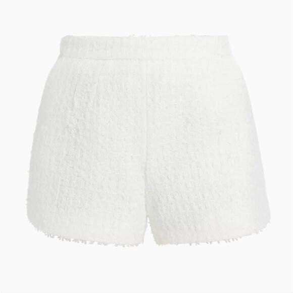 NWT$395 L'agence Ashton Bouclé Knit White Shorts Sz 6 - Picture 4 of 16